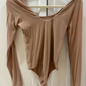Aerie Tan Long Sleeve Bodysuit